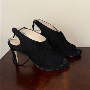 Cole Haan Black Peep-Toe Heels with Slingback